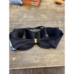 Bleu Rod Beattie  Kore Shirred Underwire Bandeau Bikini Swim Top Black‎ Size 36D Photo 1