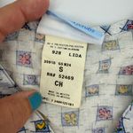 Sb Scrubs Vintage SB Fashion Scrubs Snap Scrub Top Light Blue Flower Heart Size Small EUC Photo 7