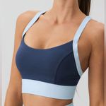 Berlook Activewear Navy Contrast U Neck Sports Bra Photo 0