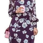 CAbi NWT Floral Ellery Long Sleeve Shift Dress Royal Flower Size Small Feminine Photo 0