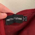 Pretty Little Thing Burgundy Silky/ Satin Dress Photo 5
