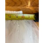 NWT Maeve Anthropologie White Tulle Pearl Tiered Midi Skirt Size L Size L Photo 6