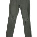 American Eagle Next Level Stretch Jegging Womens 6 Olive Green Distressed Grunge Photo 0