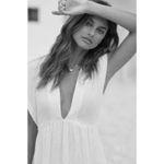 Anthropologie NWT Malai Nobel White Cotton Maxi Dress Size Large Photo 9