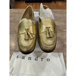 Sandro NEW Matthew Metallic Leather Loafers Gold size 40 / 9.5 Photo 2