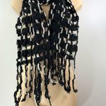 Italian stitch open knit fringe scarf Photo 7