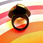 Pink red cream black heart cocktail ring Photo 8