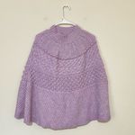 Talbots NWT Lilac Purple Chunky Cable Knit Poncho Sweater Size XS Photo 1