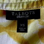 Talbots beautiful yellow floral blouse, pleated collar, sleeveless, excellent condition, size xs Photo 7