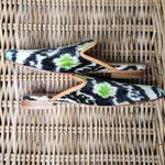 7 Hills Living Black Green Silk Ikat Velvet Slippers Loafers Shoes, 41 Size 10 Photo 5