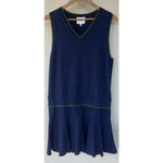 Reformation  Blair Cotton Sweater Dress Navy Grass Women’s XL Preppy Academia Photo 4