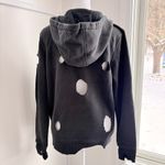 Carhartt Distressed Ripped Black Zip Up Hoodie Size Women's Small Holes Torn Photo 4