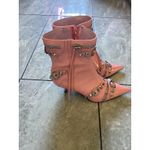 Jeffrey Campbell Pink Patent Leather Studded Spike Toe Ankle Boots Heels Women 8 Photo 4