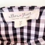 Ultra Flirt  Black White Checkered Plaid Cold Shoulder Tie Front Top XL Photo 7