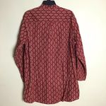 Orvis Long sleeve pattern button up band collar long sleeve Tunic shirt Sz. LRG Photo 5