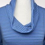 Lands' End Lands’ End Blue Black Striped Cowl Neck Long Sleeve Top XS Photo 1
