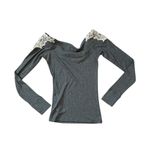 Hollister  Coquette Crochet Lace Long Sleeve Baby Doll Top Size Medium Photo 1