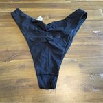 Aerie  Real Me Swim Black Bikini Bottoms High Cut Cheeky Large Swimsuit Photo 3