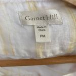 Garnet Hill  Women's Petite M Striped Linen Blouse Multicolor Long Sleeve Photo 4