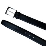 MAGNANNI Square Genuine Leather Belt Black Spain Silver Buckle Style 1278 Sz 32 Photo 5