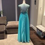 Women’s Chiffon Lace Appliqué Dress with Slit Prom Party Wedding NWOT 8 Photo 3