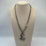 Betsey Johnson Blue Anchor Charm Y2K Necklace Rhinestone Nautical Photo 1
