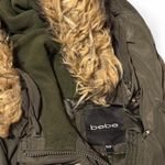 Bebe Olive  Faux Fur Hooded Fishtail Parka Size S/P Photo 2