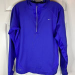 Nike  1/4 Zip Hooded SweatShirt Blue Size Medium‎ Fleece Lined Excellent Cond Photo 0