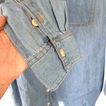 Lee Chambray Button Down Shirt Oversized Denim Light Blue Size XL Photo 2