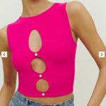 Reformation Hot Pink Emilio Knit Cut Out Tank Top Photo 1