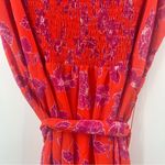 Eliza J  Dress Size 14 Midi Floral Spaghetti Strap Pink & Red Wedding Cocktail Photo 8