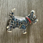 Scottish Terrier Scottie Dog Brooch Blue Photo 2