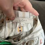 Loft Puff Sleeve Clip Stripe Peasant Blouse Size M Photo 4