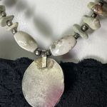 Multicolor Stone, Ceramic & Silver Tone Beaded Necklace 24” Long Photo 2