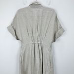 Madewell Pleated Midi Shirtdress 100% Linen A Line Minimalist Oat Beige M NWT Photo 11