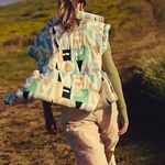 Free People NWT In A Bubble Printed Puffer Vest in Blocked Logo Photo 2