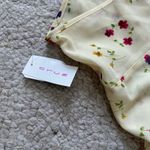 Cruz Sheer Yellow floral short night gown women L. adjustable straps, spring NWT Size L Photo 4