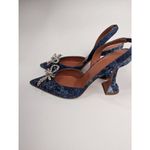 Amina Muaddi  Rosie 95mm slingback denim heels size 38 Photo 5