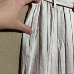J.Jill  Linen Stretch Cream Striped Pull On Wide Leg Cropped Pants Sz SP Belted Photo 3