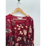 Caroline Rose Womens Red Floral Velvet Mini Dress Size L Tunic Holiday Vamp Goth Size L Photo 3