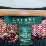 Lauren Ralph Lauren Navy Blue Red Knit Tunic Sweater‎ Women's Size X Photo 4