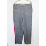 Jason Wu Womens Silk Pants Size 12 Gray Plaid Pink Side Stripe Office Siren Luxe Photo 5