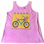 Fresh Produce Vintage 90’s Pink Bicycle Screen Print Cotton Tank Top Size Medium Photo 0