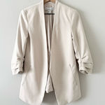 Rachel Zoe  Cinch Sleeve Open Drape Blazer in Cream Size S Photo 0