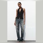 ZARA  Black Halter Neck Top with Open Back Photo 8