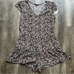 As You Wish As U Wish Black Floral Romper Button Down Shorts Set Short Sleeve NWT Size Large Photo 7