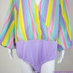 Eloquii NEW  rainbow‎ Stripe Surplice Bodysuit, size 18 Photo 5
