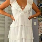 EXPRESS  White Ruffle Mini Dress Photo 1