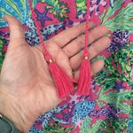 Stella Parker Shift Dress Womens Large Pink Green Tropical Ocean Print Rayon Photo 3