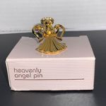 Vintage Avon Gold Tone Heavenly Angel pin w/Rhinestones w/Original box 1990 Photo 2